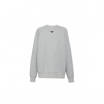 PRADA TRIANGLE-LOGO SWEATSHIRT GREY 